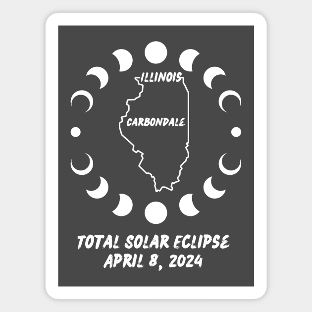 Illinois Total Solar Eclipse 2024 Magnet by Total Solar Eclipse